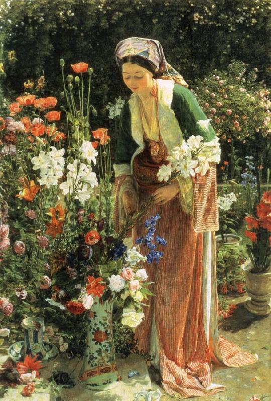 John Frederick Lewis In  the Bey-s Garden china oil painting image